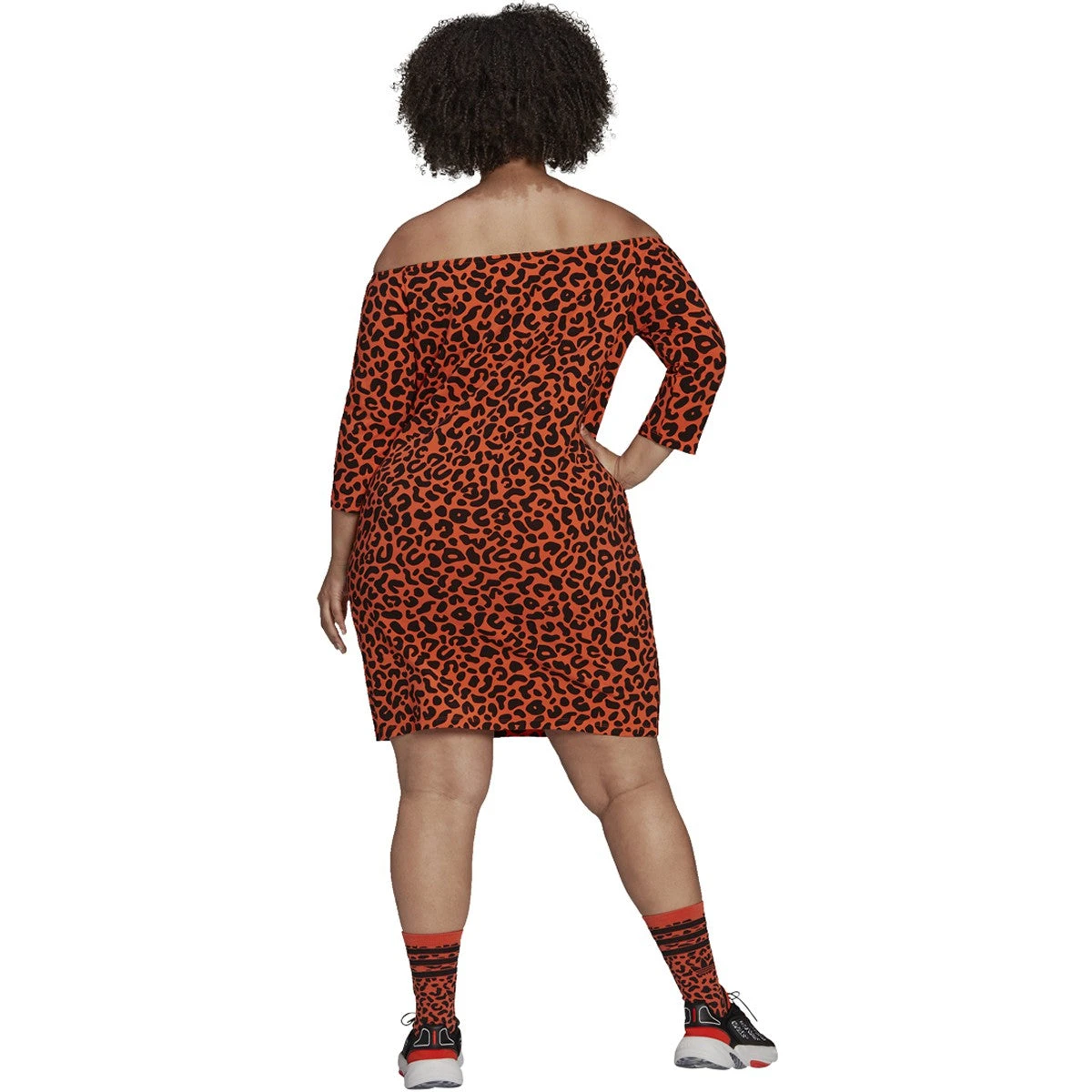 Adidas Printed Dress X Rich Mnisi Women's Shirt True Orange-Black 2 Adidas Printed Dress X Rich Mnisi Women's Shirt True Orange-Black - Image 2