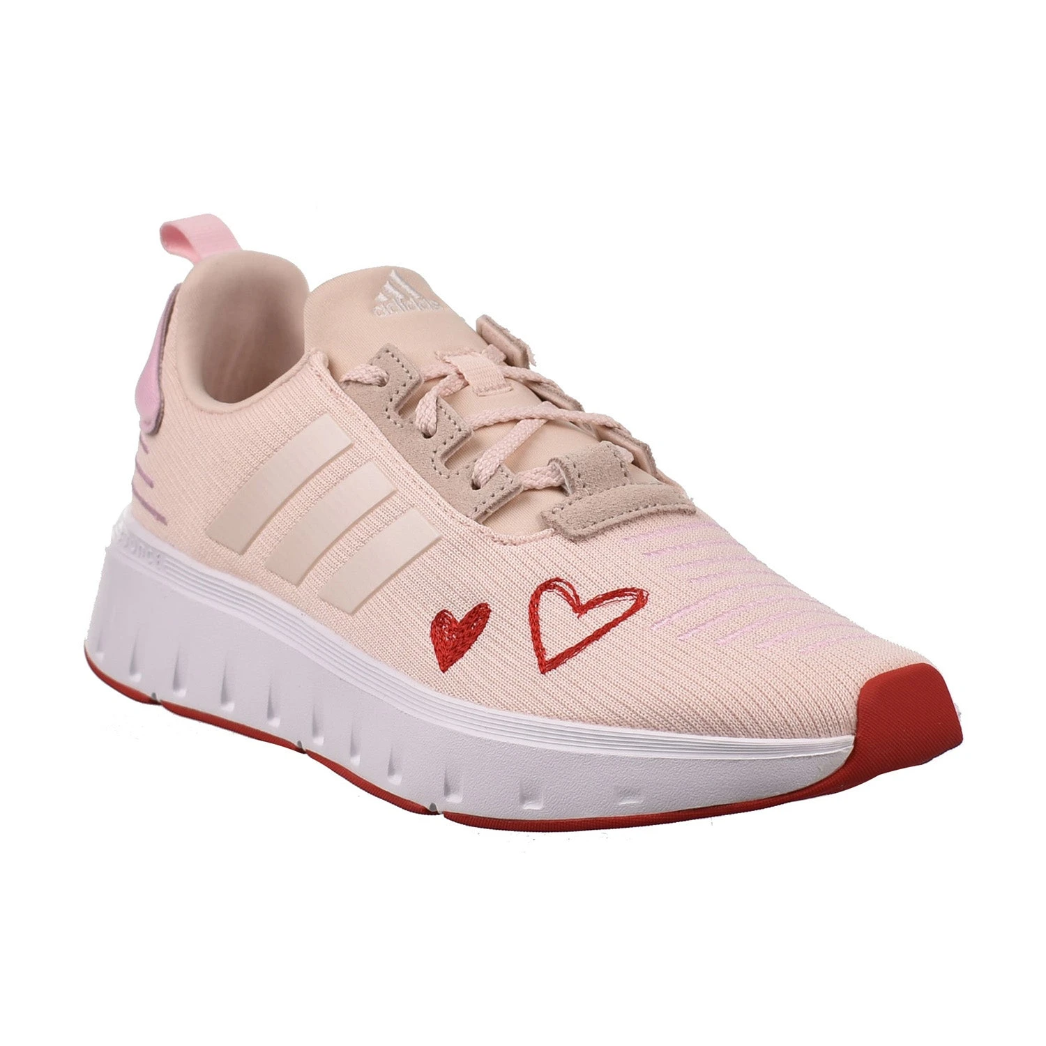 Adidas Swift Run 23 Hearts J Big Kids' Shoes Pink-Red 2 Adidas Swift Run 23 Hearts J Big Kids' Shoes Pink-Red - Image 2