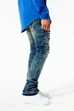 Jordan Craig Martin Stacked Tribeca Twill Denim Men's Pants Studio Blue -RBD OUTLET jtf200 sb 4