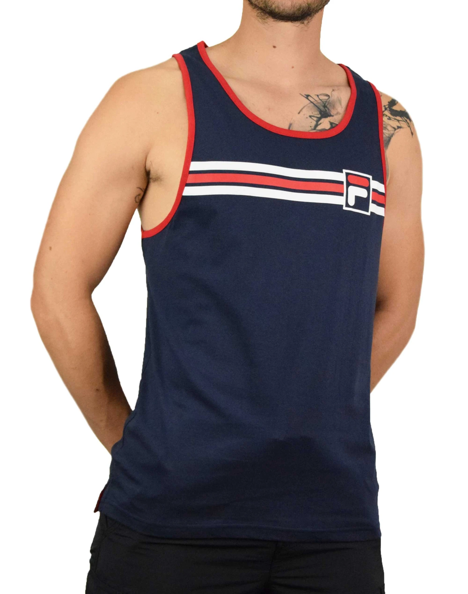 Fila Quillan Graphic Men's Tanktop Peacoat-White 2 Fila Quillan Graphic Men's Tanktop Peacoat-White - Image 2