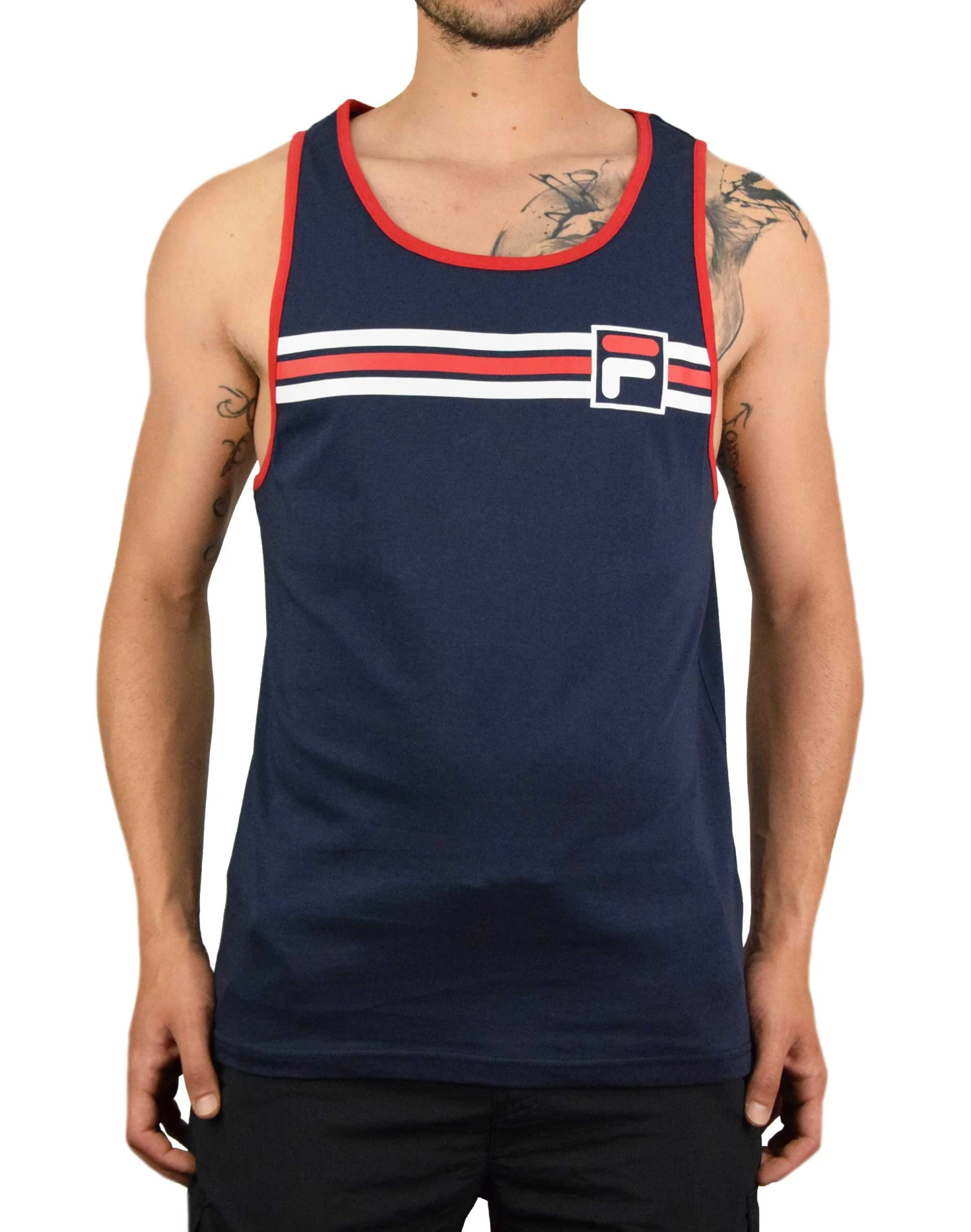 Fila Quillan Graphic Men's Tanktop Peacoat-White 4 Fila Quillan Graphic Men's Tanktop Peacoat-White - Image 4