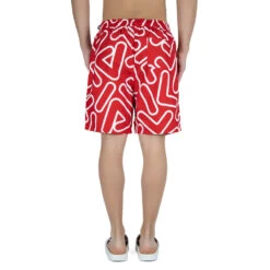 Fila "YASH" Outline All Over Print Swim Men's Short Red-White -RBD OUTLET lm015913 640 3