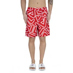 Fila "YASH" Outline All Over Print Swim Men's Short Red-White -RBD OUTLET lm015913 640 main 0579114f 3b19 4e97 af32 e8e025cef7e3