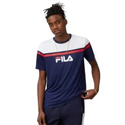 Fila Zelic Crew Men's T-Shirt White-Peacoat-Red -RBD OUTLET lm016964 410 main 667771a5 74b4 4c09 ac54 b55feaae80bd
