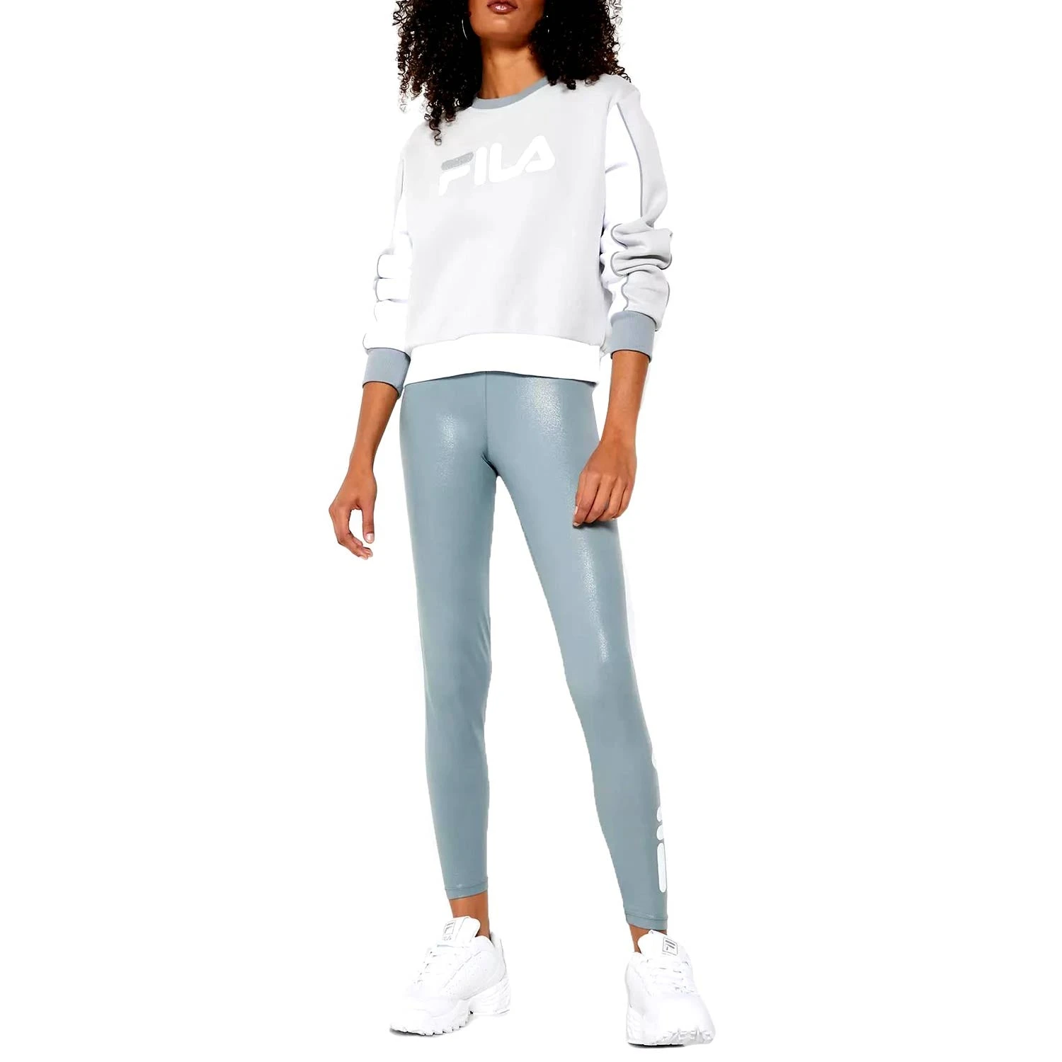 Fila Skyler High Waist Women's Leggings Lead-White 4 Fila Skyler High Waist Women's Leggings Lead-White - Image 4