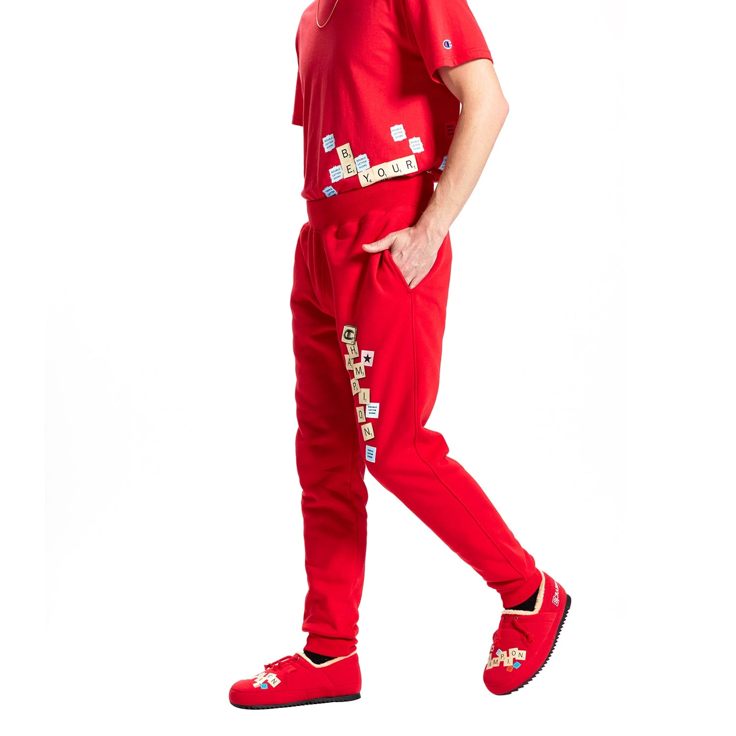 Champion Scrabble Reverse Weave Men's Jogger Pants Scarlet 2 Champion Scrabble Reverse Weave Men's Jogger Pants Scarlet - Image 2
