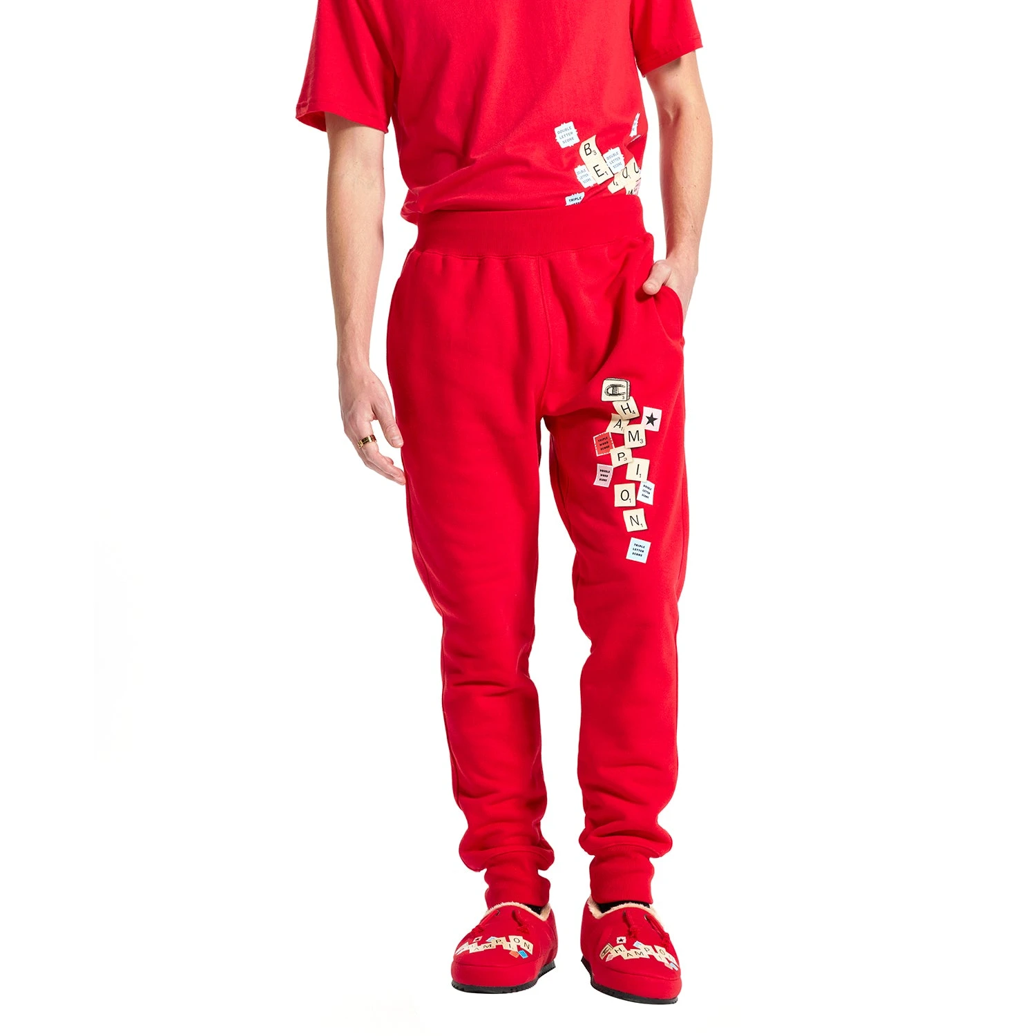 Champion Scrabble Reverse Weave Men's Jogger Pants Scarlet 1 Champion Scrabble Reverse Weave Men's Jogger Pants Scarlet