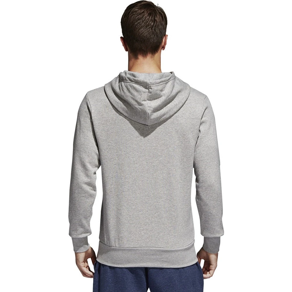 Adidas Essentials Linear Pullover Men's Hoodie Grey 2 Adidas Essentials Linear Pullover Men's Hoodie Grey - Image 2