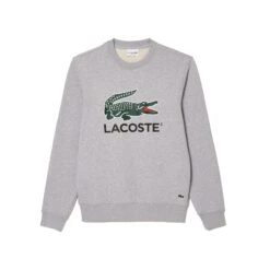 Lacoste Classic Fit Cotton Fleece Men's Sweatshirt Grey -RBD OUTLET sh1281 cca 4