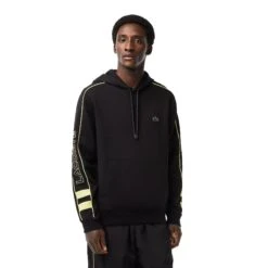 Lacoste Logo Men's Hoodie Jet Black-Flash Yellow