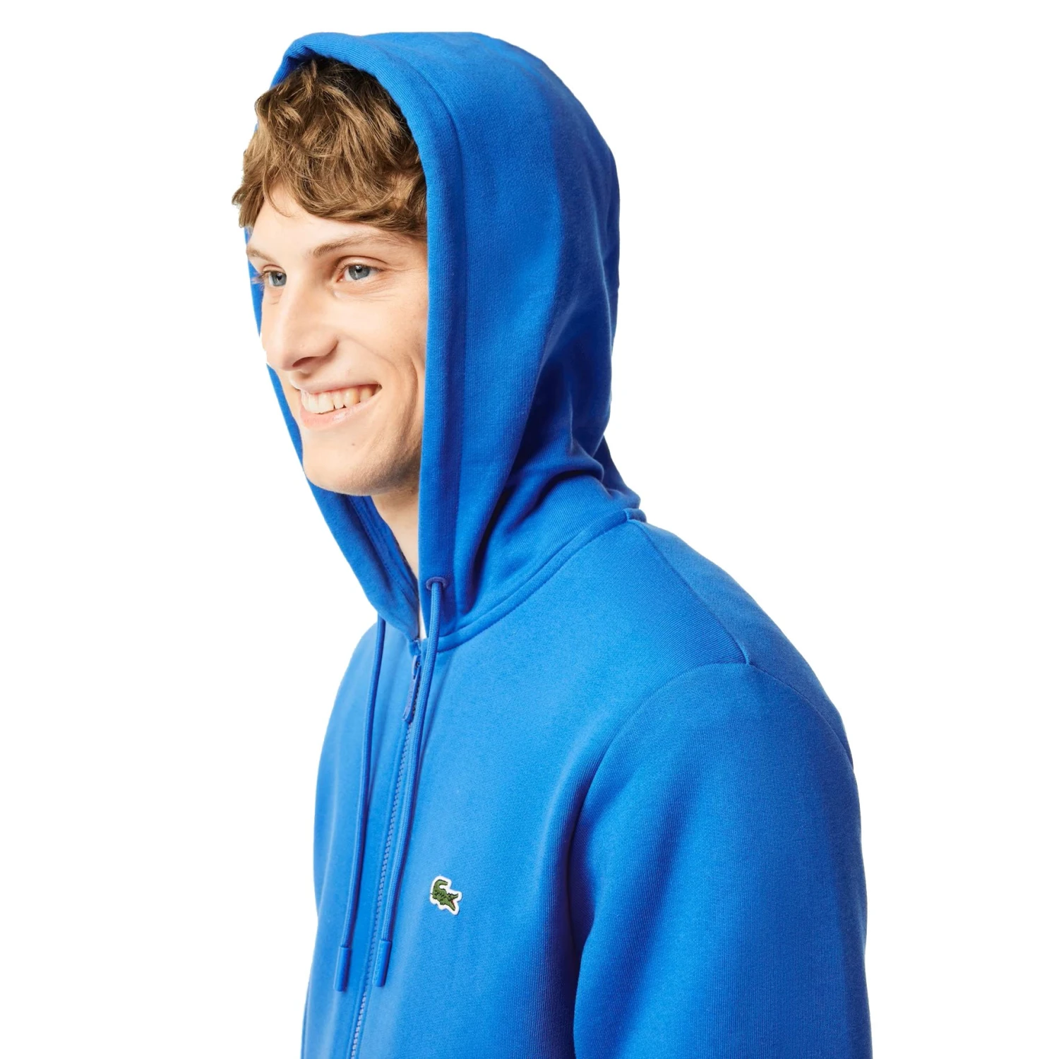 Lacoste Full Zip Up Tapered Fit Men's Hoodie Blue 2 Lacoste Full Zip Up Tapered Fit Men's Hoodie Blue - Image 2