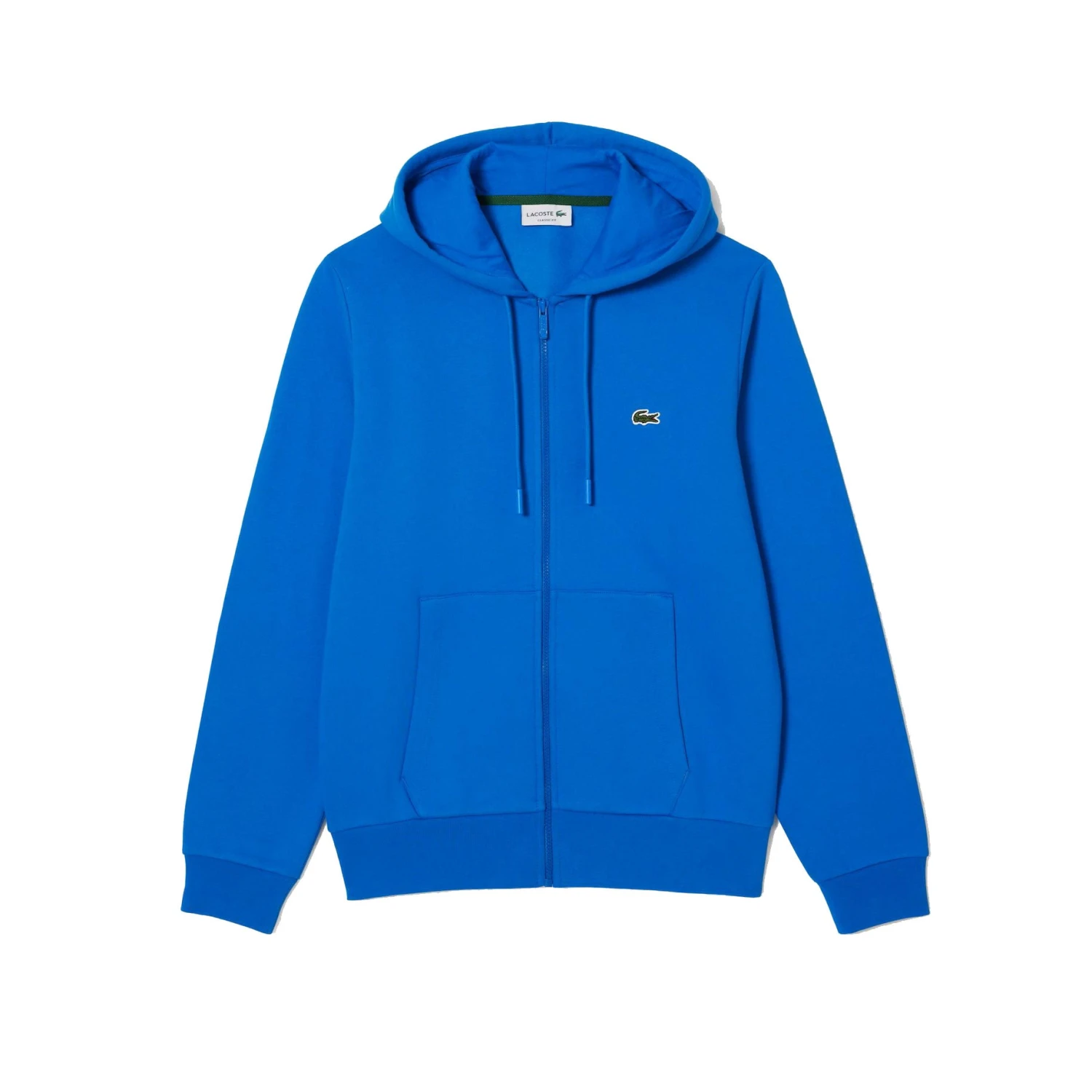 Lacoste Full Zip Up Tapered Fit Men's Hoodie Blue 4 Lacoste Full Zip Up Tapered Fit Men's Hoodie Blue - Image 4