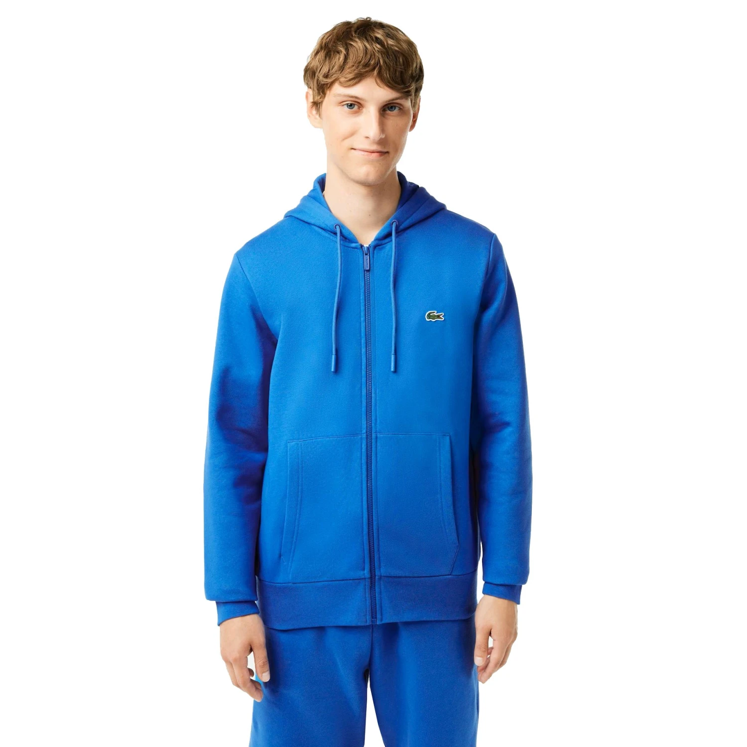 Lacoste Full Zip Up Tapered Fit Men's Hoodie Blue 1 Lacoste Full Zip Up Tapered Fit Men's Hoodie Blue