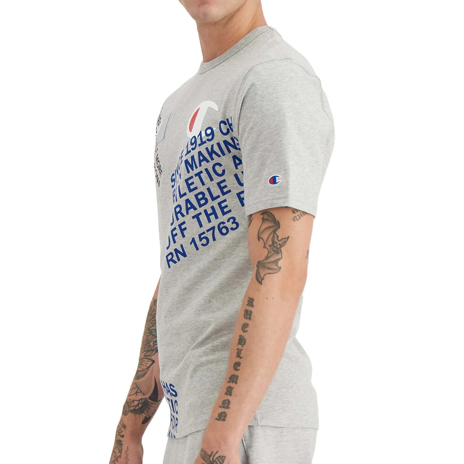 Champion Men's Heritage Graphic Tee Oxford Gray 3 Champion Men's Heritage Graphic Tee Oxford Gray - Image 3