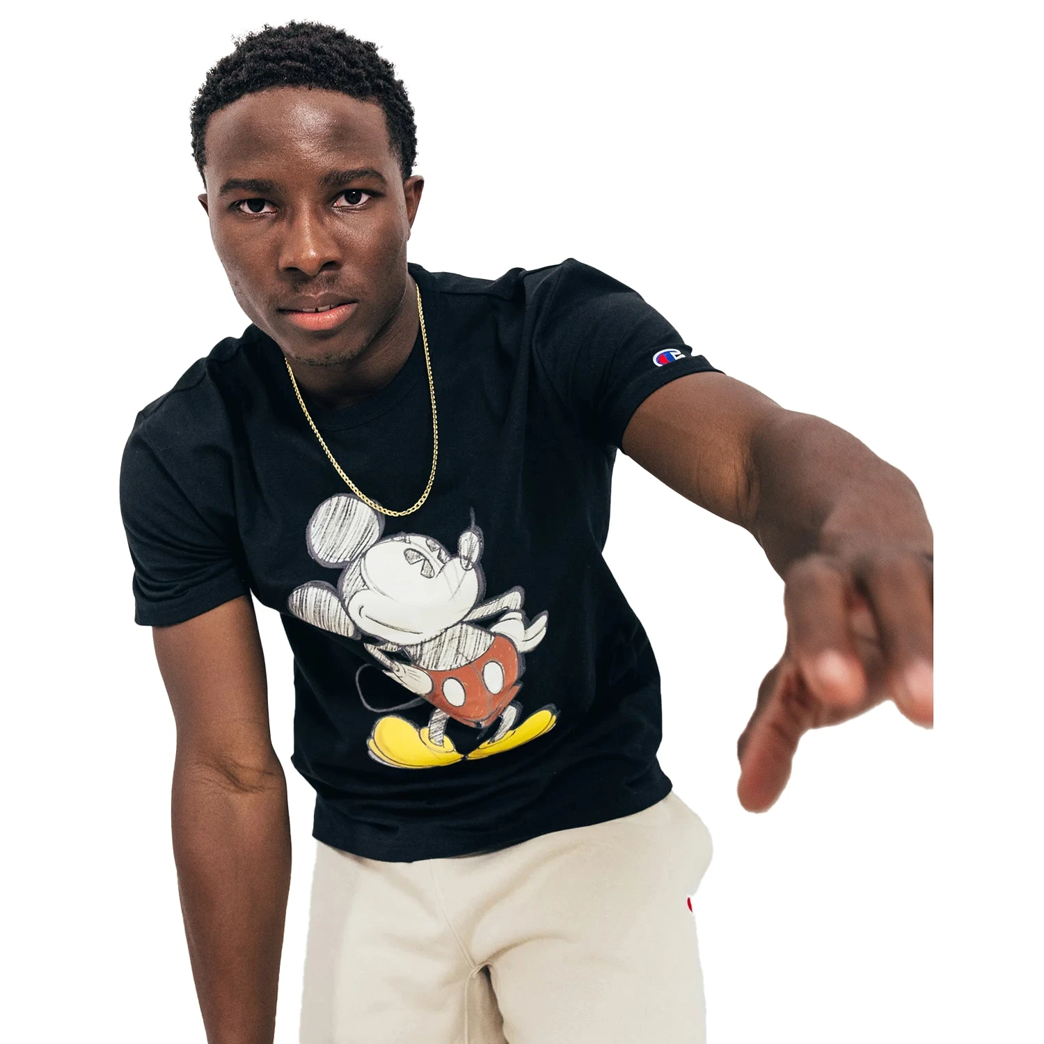 Champion Disney's Mickey & Friends Heritage, Posing Mickey Men's Tee Black 2 Champion Disney's Mickey & Friends Heritage, Posing Mickey Men's Tee Black - Image 2