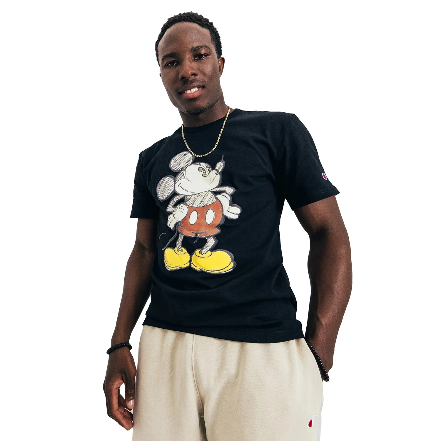 Champion Disney's Mickey & Friends Heritage, Posing Mickey Men's Tee Black 1 Champion Disney's Mickey & Friends Heritage, Posing Mickey Men's Tee Black