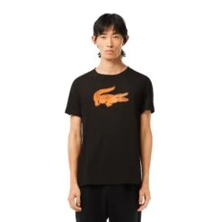Lacoste 3D Print Croc Jersey Men's T-Shirt Black