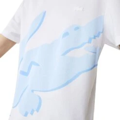 Lacoste Men's Crocodile Print Crew Neck Stretch Organic Cotton T-Shirt White 5 Lacoste Men's Crocodile Print Crew Neck Stretch Organic Cotton T-Shirt White -RBD OUTLET th2604 001 3