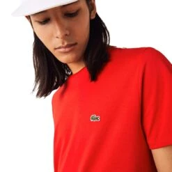 Lacoste Men's Crew Neck Pima Cotton Jersey T-shirt Red