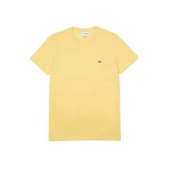 Lacoste Men's Crew Neck Pima Cotton Jersey T-shirt Yellow -RBD OUTLET th6709 6xp 4