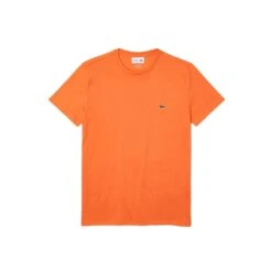 Lacoste Men's Crew Neck Pima Cotton Jersey T-shirt Orange -RBD OUTLET th6709 npb 4