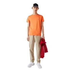 Lacoste Men's Crew Neck Pima Cotton Jersey T-shirt Orange
