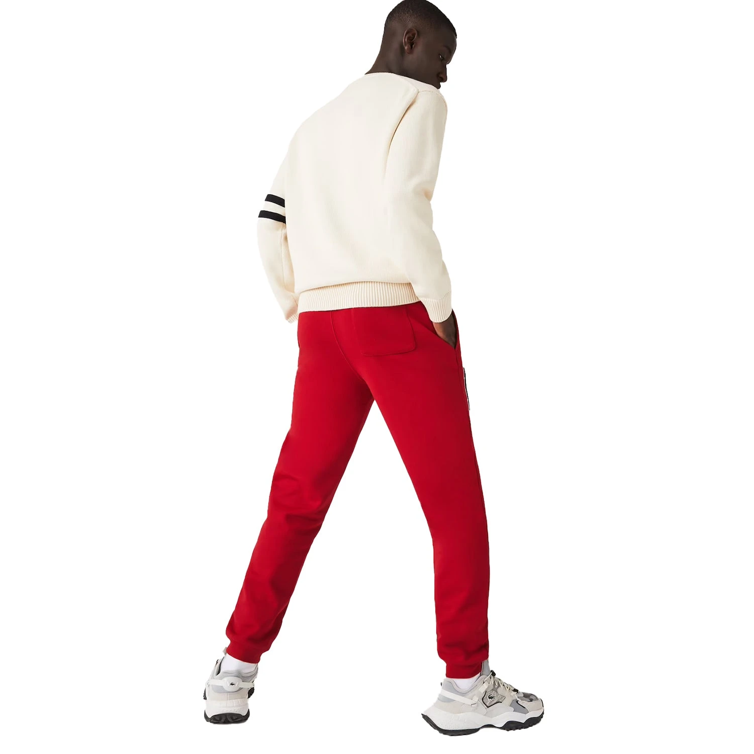 Lacoste Men's Pennants SweatPants Red 3 Lacoste Men's Pennants SweatPants Red - Image 3